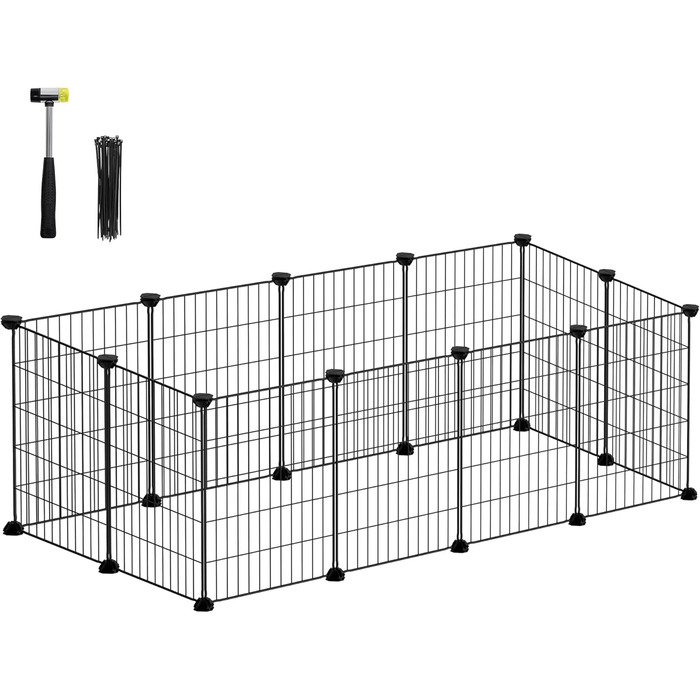 Клітка для дрібних тварин SONGMICS LPI01H, металева сітка, 123 x 63 x 41 см, чорна