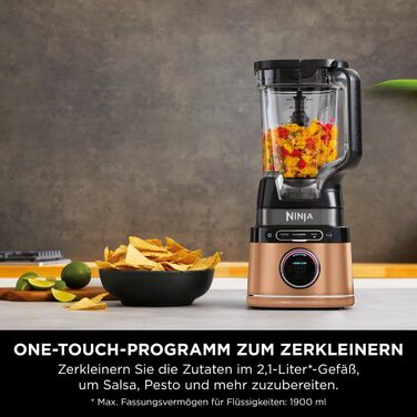 Ninja 2-in-1 Detect Power Mixer Pro with Jug & Single Serve Cups - 1200W, Black & Copper