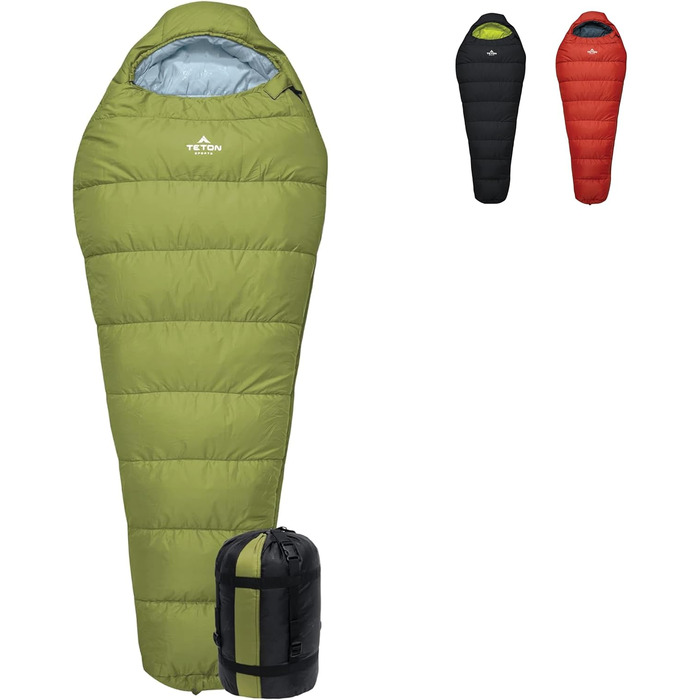 Сплячий мішок Teton Sports LEEF Ultralight Mummy - ультралегкий, 3-4 сезони, для походу, трекінгу та кемпінгу, з мішком для зберігання