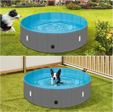 Басейн для собак великих порід EUGAD 120x30 см з кришкою. ПВХ басейн для собак, антиковзне покриття, легко складається