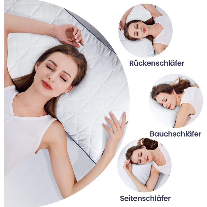 BedStory Pillow 40x80, 2-Pack Pillows 40x80 with Zipper, 2x950g Microfiber Pillows Adjustable in Height, Breathable Washable Sleep Pillows for Allergy Sufferers Side Sleepers, Oeko Certified 40x80 (2-Pack)