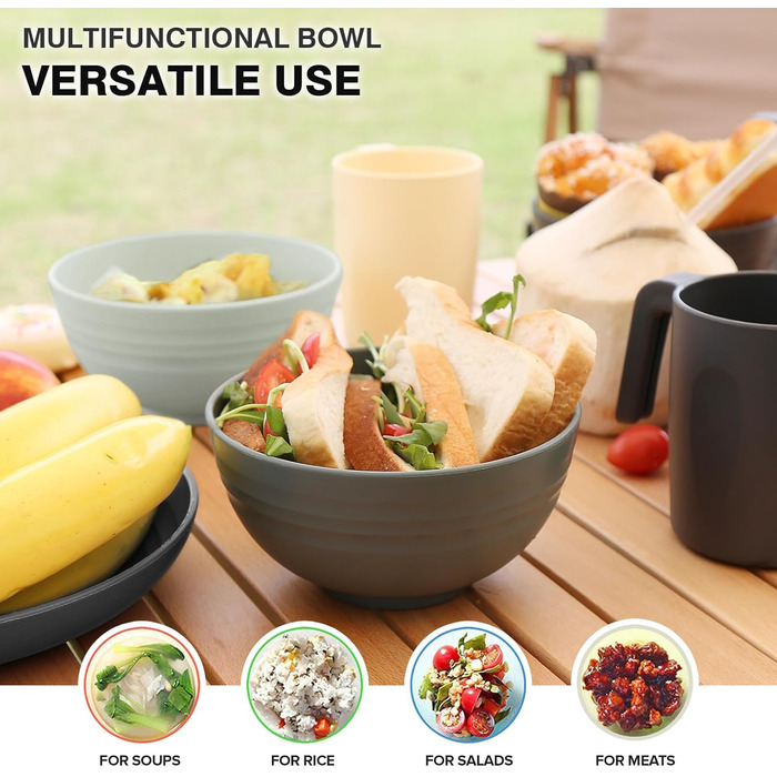 Набір посуду з PP | Легкий та незламний сервіз з 16 предметів для дітей та дорослих, тарілки, миски, чашки