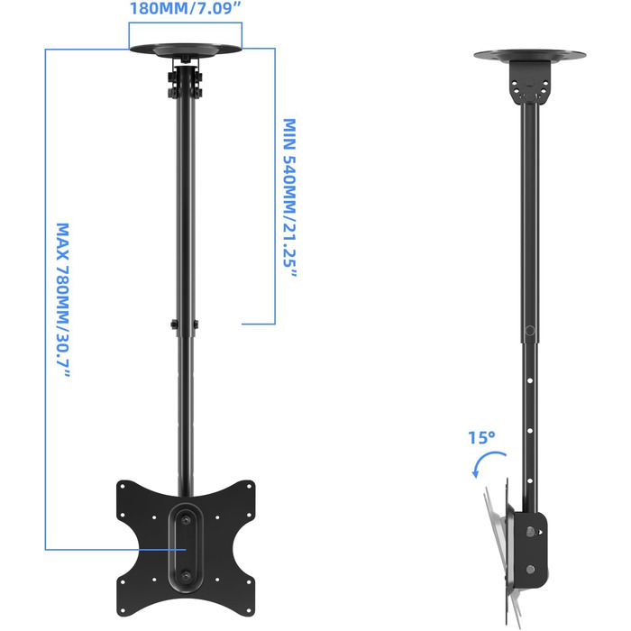 Suptek Adjustable TV Wall Mount for LCD LED Plasma Flat Screens - Tilting & Swivel (23-43 inch)