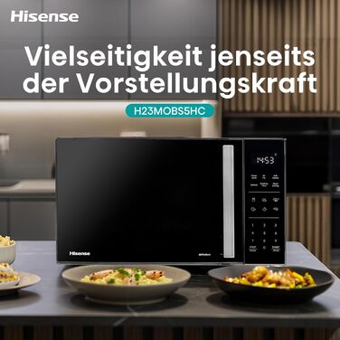 Мікрохвильова піч Hisense H23MOBS5HC 23 л, 900 Вт, AirFry, 4 в 1, чорна