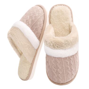 Жіночі халапи Xnova з плюшу, м'які та зручні, з піною пам'яті, антиковзаючі, теплі зимові халапи (Хакі, 42/43 EU)