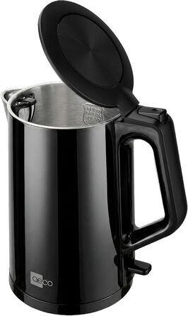 Електричний чайник Aeco AQA NEO з нержавіючої сталі, 1.7 л, 2150 Вт, без BPA, фільтр від накипу, бездротовий, CoolTouch, шампань сріблястий