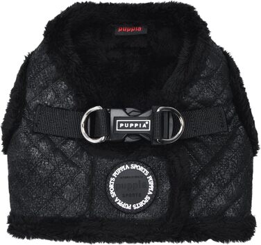 Шлейка для собак Puppia Douglas, Step-in, тепла, зимова, в горошок, для маленьких та середніх собак, розмір M (Чорний, Medium)
