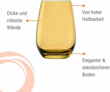 Набір склянок Stölzle Lausitz Elements Mediterraner Mix 465 мл, 6 шт, кришталеве скло, підвищена міцність, для води та соку, можна мити в посудомийній машині