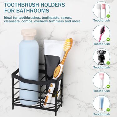 Настінна поличка для душу з тримачем для зубних щіток, нержавіюча сталь, 12 гачків, без свердління, органайзер для ванної кімнати