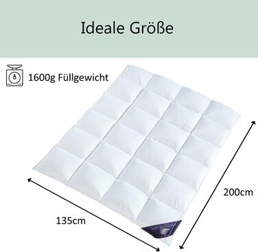 Зимова пухова ковдра Welt-der-Träume 135x200 см, 1600 г, 100% бавовна, екстра тепла, без живого ощипу