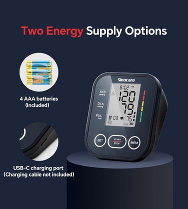 Автоматичний тонометр на плече Sinocare, велика манжета, для дому