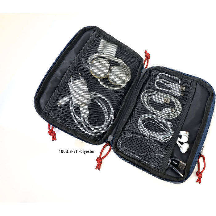 Troika Business Tech Pouch 2 Cable Bag for Electronic Accessories made of Polyester in Blue, Dimensions: 23.5cm x 17cm x 3.5cm, BGO44/DB