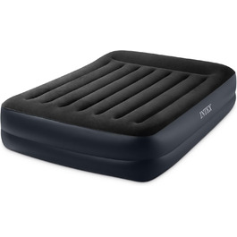 Надувне ліжко Intex Queen Pillow Rest Raised з подушкою, Fiber-Tech, 152x203x42 см, чорне/синє