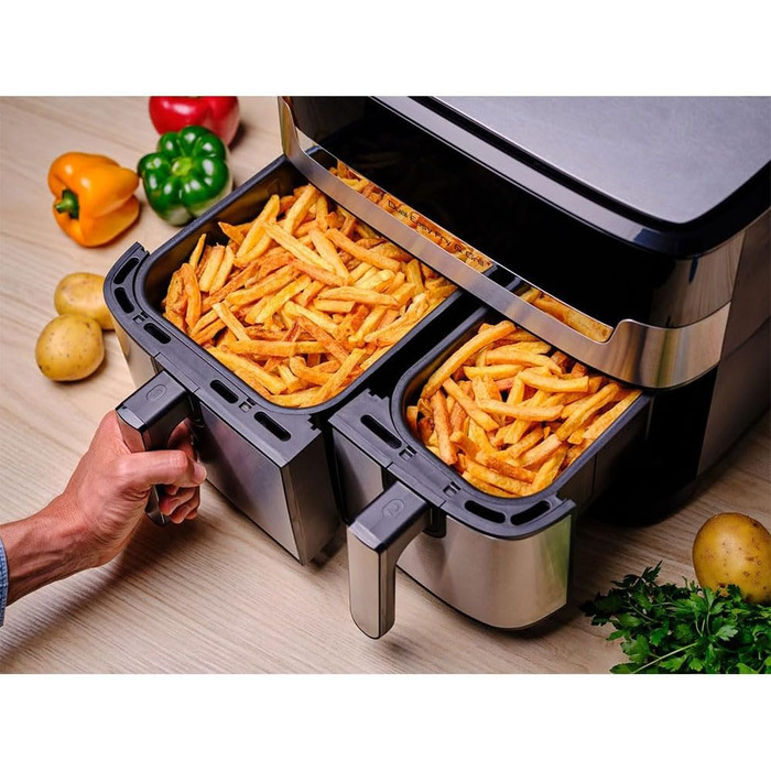 Аерофритюрниця Tefal Dual Easy Fry & Grill EY905D 8.3л 2700Вт з грилем - смаження без олії