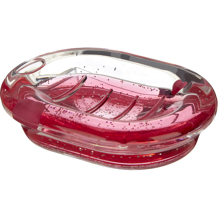 Миска для мила Premier Housewares з акрилу, з плаваючими сердечками, прозора/червона, 10 x 14 x 3 см