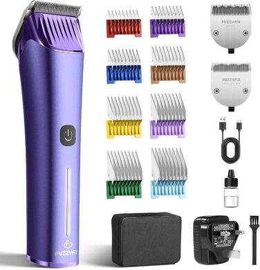 Професійна машинка для стрижки собак з запасним лезом, 5-в-1, фіолетовий колір