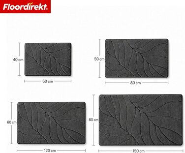М'який килимок для ванної кімнати Floordirekt Maris, швидкосохнучий з антиковзаючим покриттям, темно-сірий, 80 x 150 см