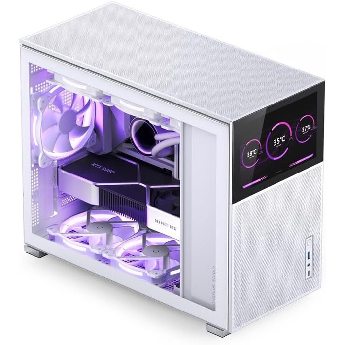 Корпус JONSBO D31 MESH для материнських плат mATX з сітчастою передньою панеллю та загартованим склом, білий