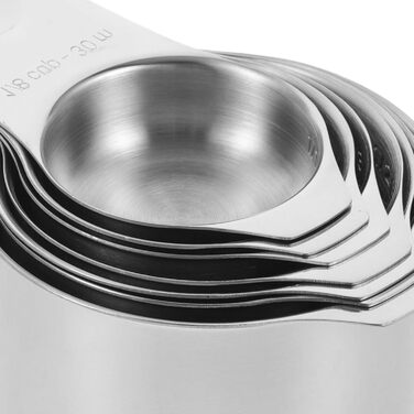 4-Piece Baking Tool Set: Spatula Holder Clip, Coffee Measuring Spoon, Measuring Cup, Mug, Shot Glass, Measuring Pitcher, Cup Sizes, Large Cup, Silver, Stainless Steel
