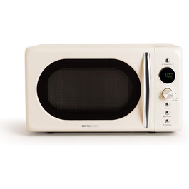 Мікрохвильова піч з грилем Retro Digitale 20L, кремово-білий колір, LCD-дисплей, 9 меню, багатофункціональна