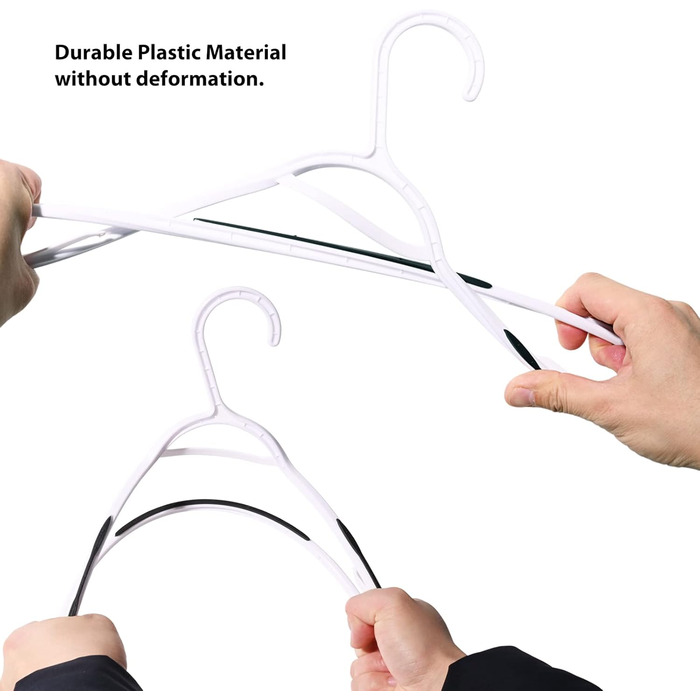 Плечики для одягу з пластику, гнучкі, неслизькі, 30 шт. (чорні)