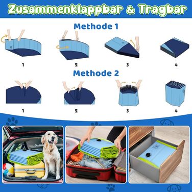 Басейн для собак KHOLEZ 120 x 30 см: зручний та портативний, з антиковзким покриттям та зливом, для великих та маленьких собак, підходить для дітей, з набором аксесуарів