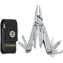 Leatherman Wingman Multi-Tool - 14 Tools for Every Situation - Stainless Steel, with Nylon Holster (SIDEKICK Box)