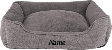 М'яке ліжко для собак Lionto знімний чохол, 75x60 см, сіре, для собак та котів