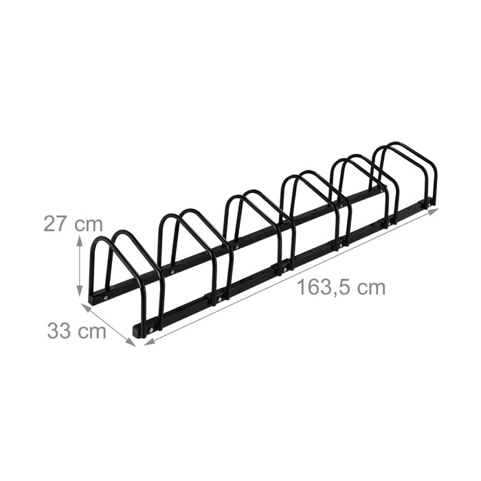 Relaxdays Black Bicycle Stand for 6 Bicycles