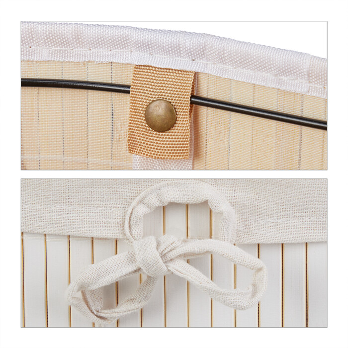 Relaxdays Bamboo Laundry Basket Oval