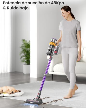 Бездротовий пилосос Anyson 45000Pa/550W з LED-дисплеєм, акумуляторний, 70in, 1.6L, для твердих поверхонь, килимів, видалення шерсті тварин