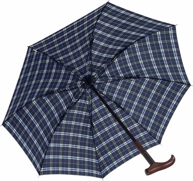 iX-brella Standing Screen, Height Adjustable with Wooden Handle - Blue Checkered