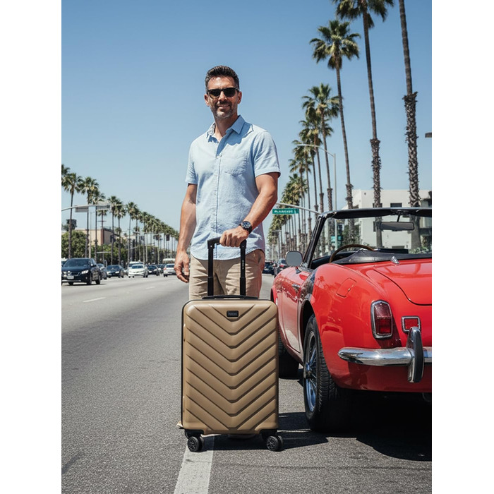 Набір валіз REDOLZ 3 шт. | Легкі дорожні валізи з ABS - для жінок/чоловіків, 4 колеса, TSA-замок (Essentials 07) | Розмір M (67 см)