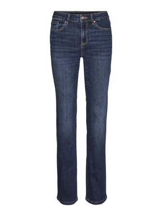 Джинси VERO MODA VMFLASH Straight-Fit, середньої посадки, синій денім, L / 32L
