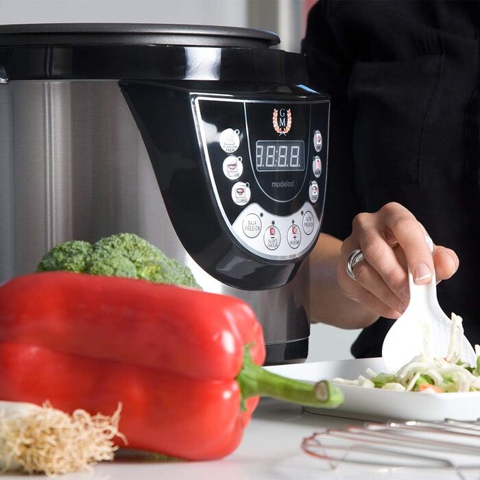 Cecotec Programmable Electric Pressure Cooker, Olla GM Model D. 1000W, Multifunctional, 9 Menus, Frying Function, 6L Capacity, 90 kPa Pressure, Voice Guidance, 24-Hour Timer, Includes Recipe Book