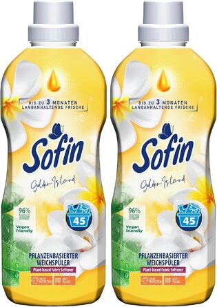 Кондиціонер для білизни Sofin Golden Island веганський, з ефектом проти котунів, без мікропластику, 0.81 л (набір 10 шт)
