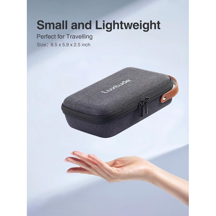 Органайзер для кабелів Luxtude: кейс для подорожей, захист для електроніки, компактна сумка для кабелів, зарядних пристроїв, повербанків та жорстких дисків (чорний)