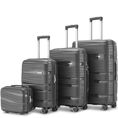 Набір валіз Travel One з жорстким корпусом, 4 предмети, антрацит (32/60/98 л), з кодовим замком та колесами 360°