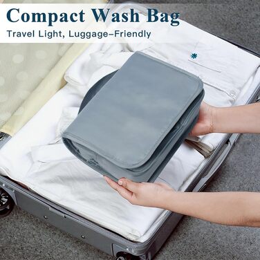 Зівакат Косметичка для душу на блискавці, водонепроникна, з ручкою, для подорожей, спорту, кемпінгу – сіра