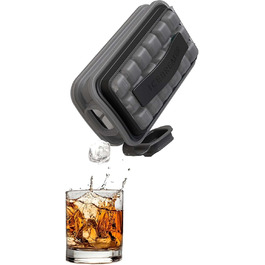 ICEBREAKER Black Pop – The clever, luxurious ice mold for whiskey and cocktails – Silicone ice cube mold with lid for easy ice making and serving –