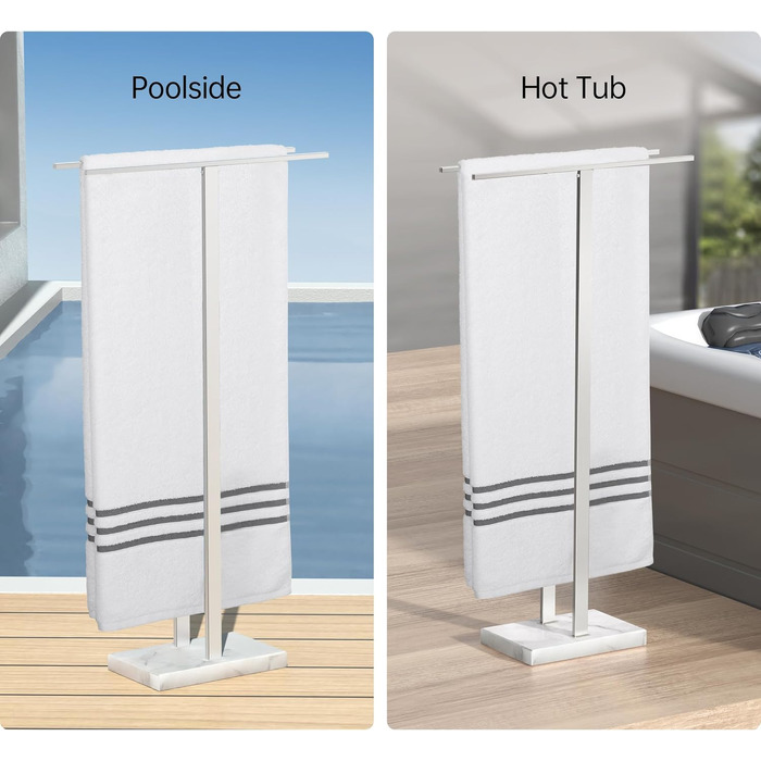 Підставка для рушників подвійна, настільна, з нержавіючої сталі, з мармуровою основою, 84 см, BTH217-2