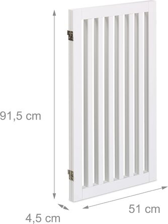 Захисний бар'єр для собак Relaxdays, самостійний, 91,5 x 103 см, MDF, складаний, для дверей, білий