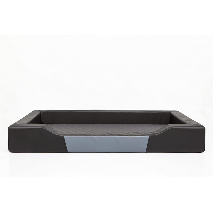 Крісло-ліжко для собак XL, 93x62 см, чорний Eco-шкіра, з матрацом