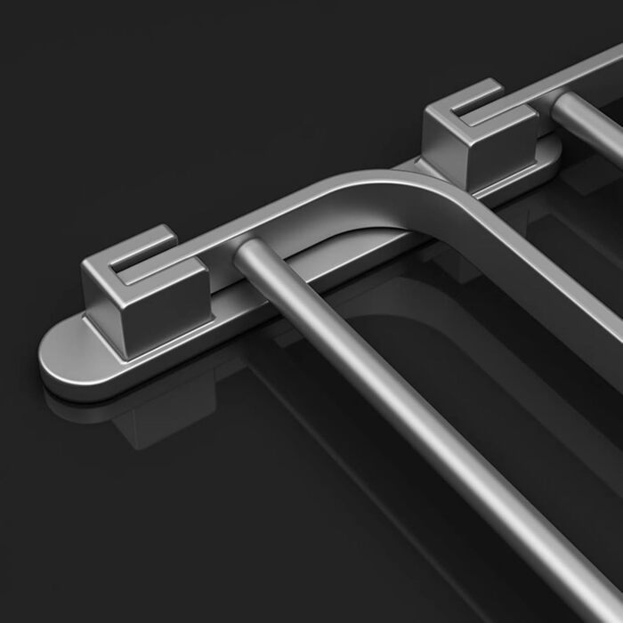 Тримач для рушників на стіну без свердління, з 2 рушниковими перекладинами, алюміній, матовий чорний, 58 см