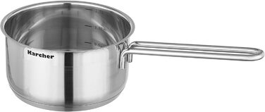 Karcher 14-Piece Stainless Steel Cookware Set with Glass Lids - Induction Compatible