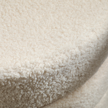 Пуф HOMCOM, круглий, з м'якою оббивкою Teddy Fleece, металевий каркас, витримує до 120 кг, діаметр 40x45 см, бежевий