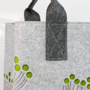 GILDE Felt Bag Dillblüte (Dill Flower), 41 cm, Shopping Bag/Wooden Bag/Beach Bag - tear-resistant & carries a lot of weight - safely cushions your purchases and has plenty of storage space (Light Grey)
