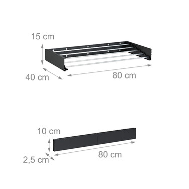 Relaxdays Clothes Rack Wall Mountable Folding