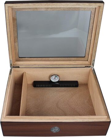 Вологостійкий вологомір Egoist Premium для сигар - дерев'яний ящик-гумодор для 5 сигар, чорний (JK00171)