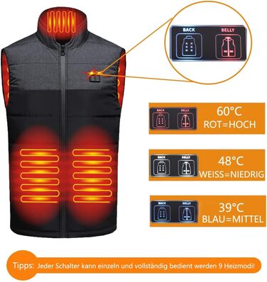 Обогревна жилетка з Powerbank L, чоловіча/жіноча, жилетка з підігрівом, тепла куртка з акумулятором